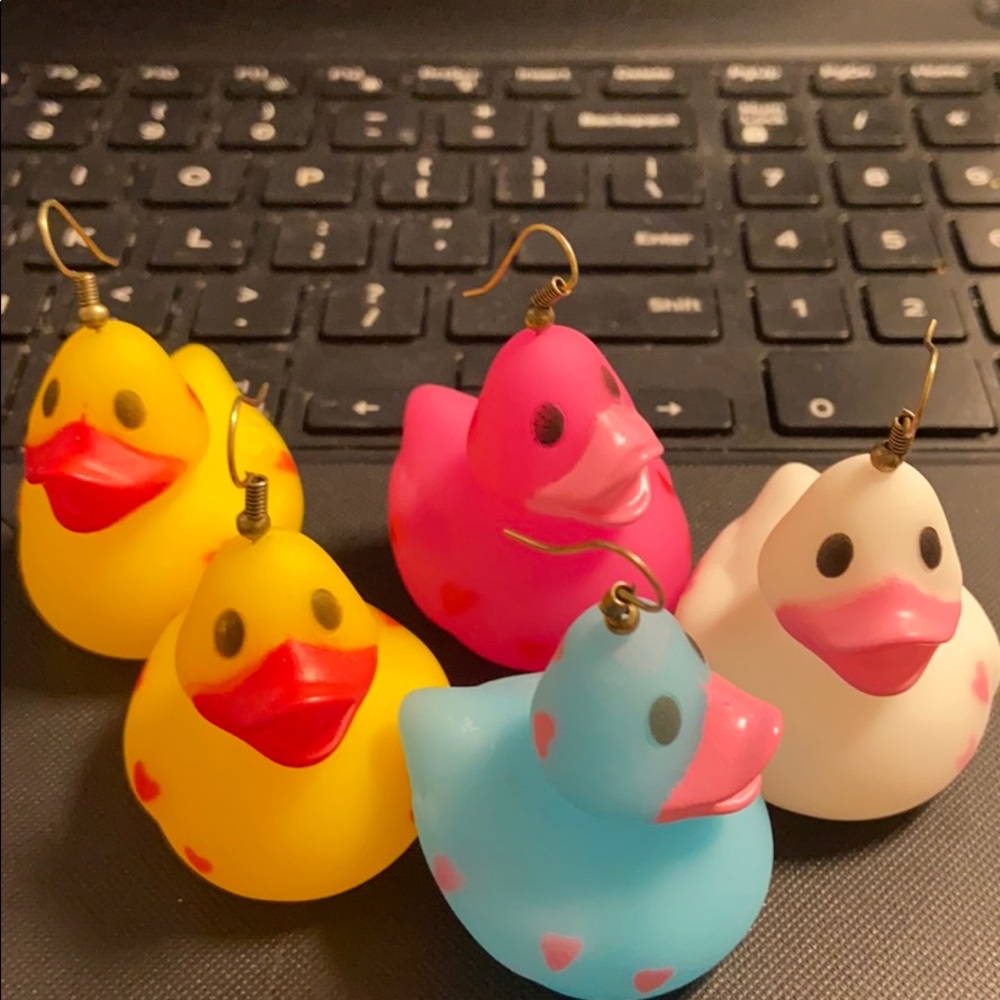 Rubber duck earrings